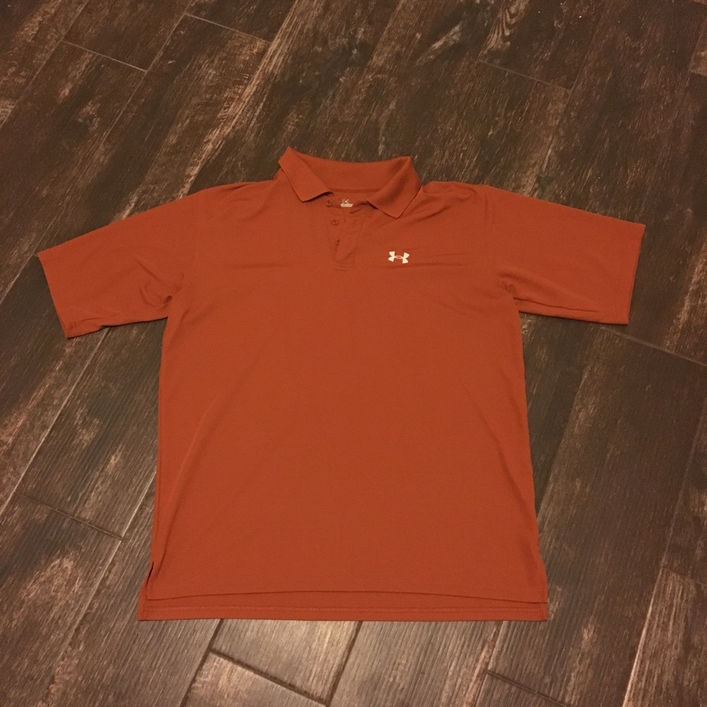 Under Armour Dark Orange Collared Shirt. Sz Large